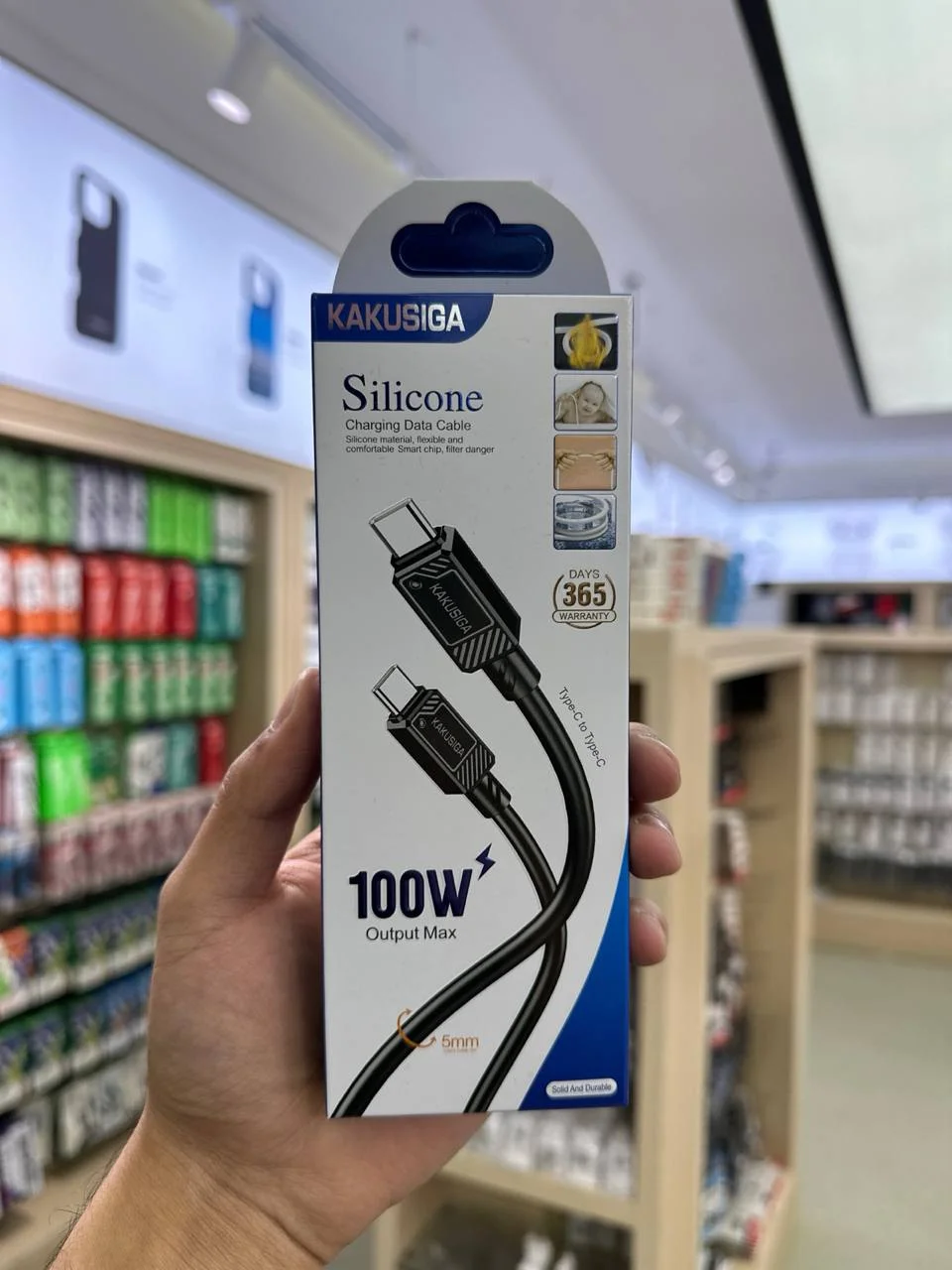 Zaryadlash Kabeli KAKUSIGA KSC-993 USB Type-C – Type-C 60W 1m Qora — Kakusiga