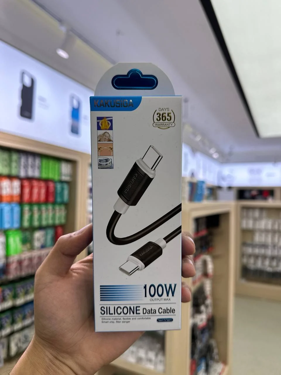 Zaryadlash Kabeli KAKUSIGA KSC-998 USB Type-C – Type-C 100W 1m Qora — Kakusiga
