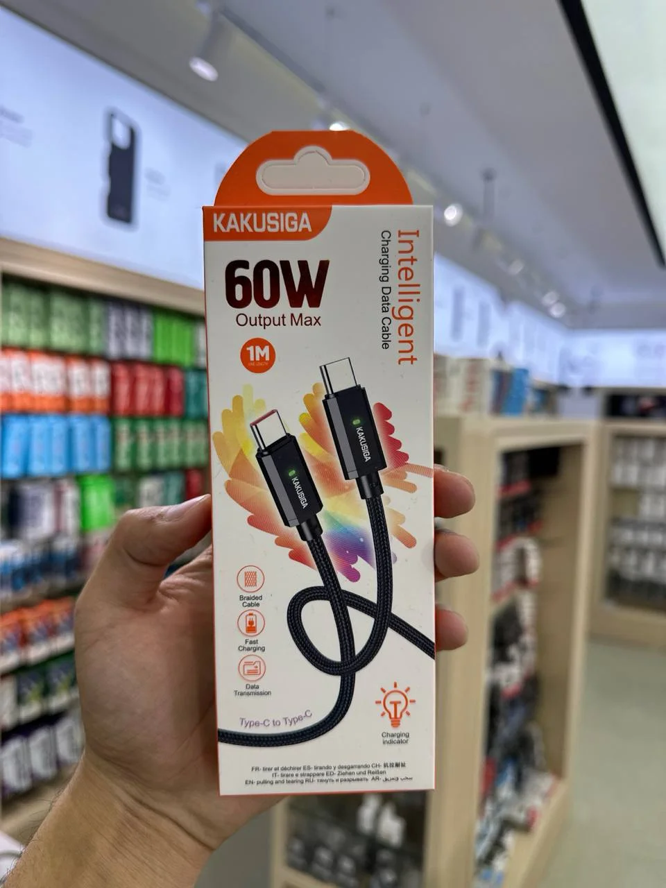 Zaryadlash Kabeli KAKUSIGA KSC-967 USB Type-C – Type-C 60W 1m Qora — Kakusiga