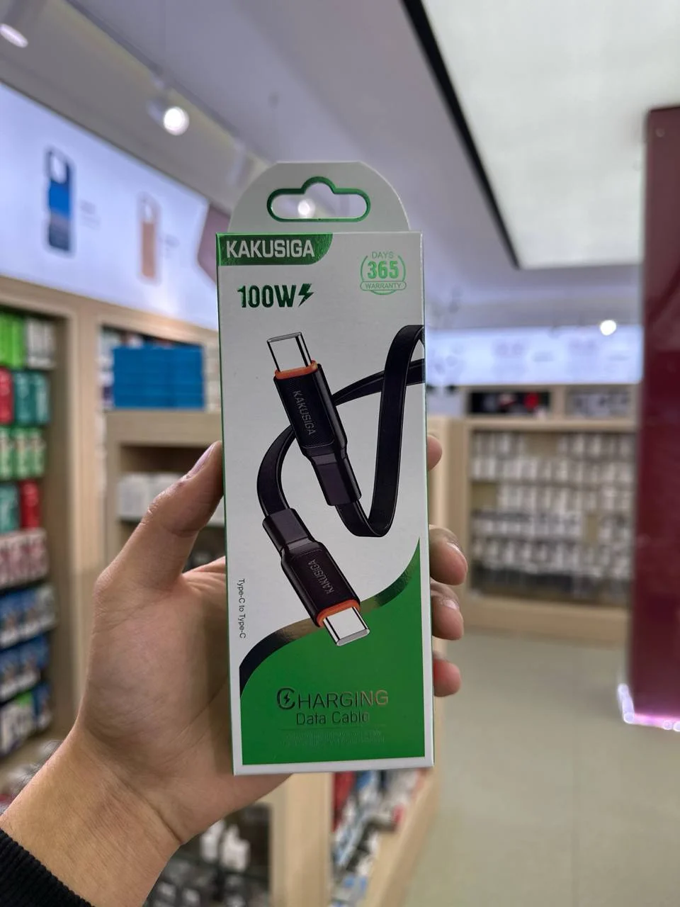 Zaryadlash Kabeli KAKUSIGA KSC-999 USB Type-C – Type-C 100W 1m Qora — Kakusiga