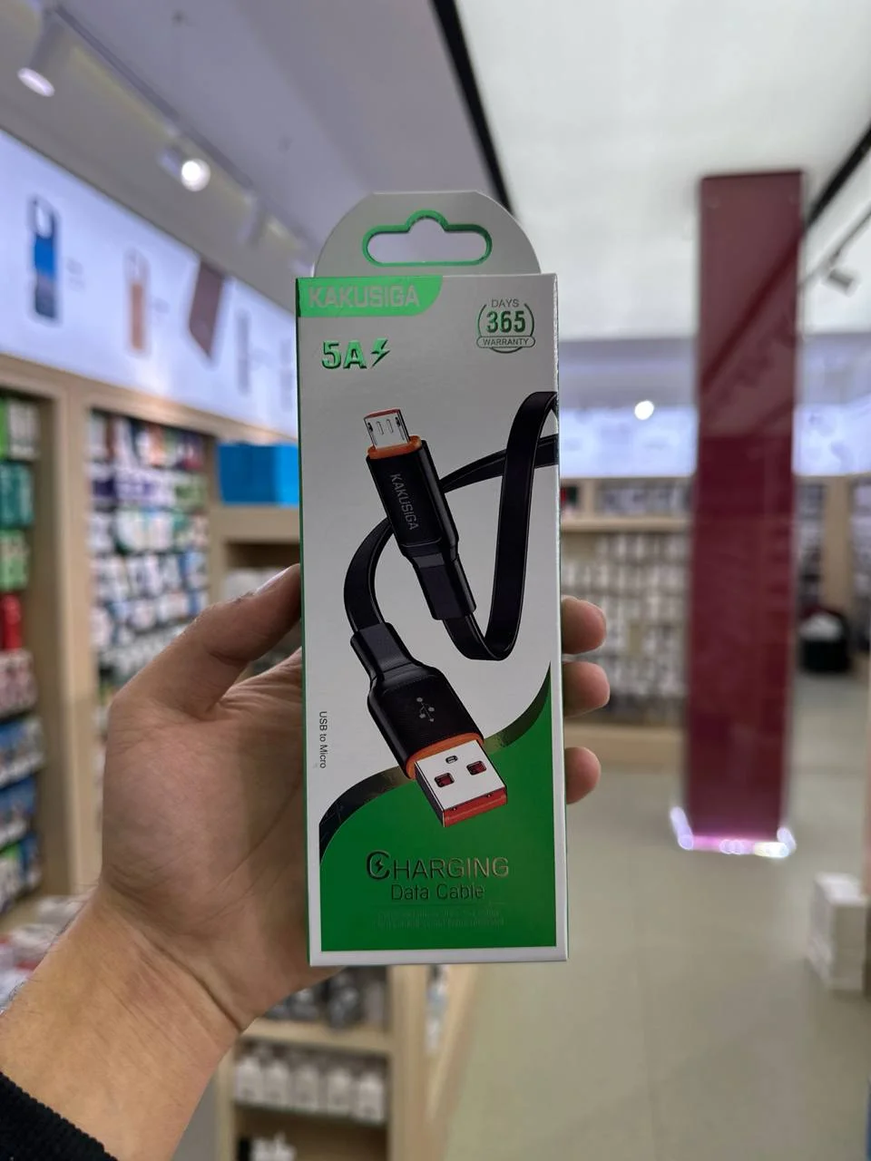 Zaryadlash Kabeli KAKUSIGA KSC-999 USB – Micro USB (V8) 5A 1m Qora — Kakusiga — Kabel
