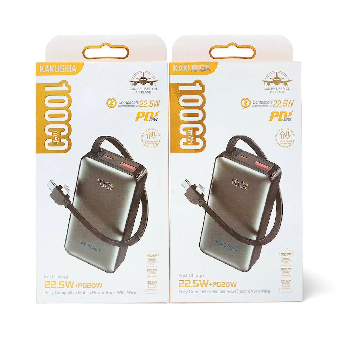 Power Bank KAKUSIGA KSC-1099 10000 mAh 22.5W Tezkor Zaryadlash Qora — Kakusiga