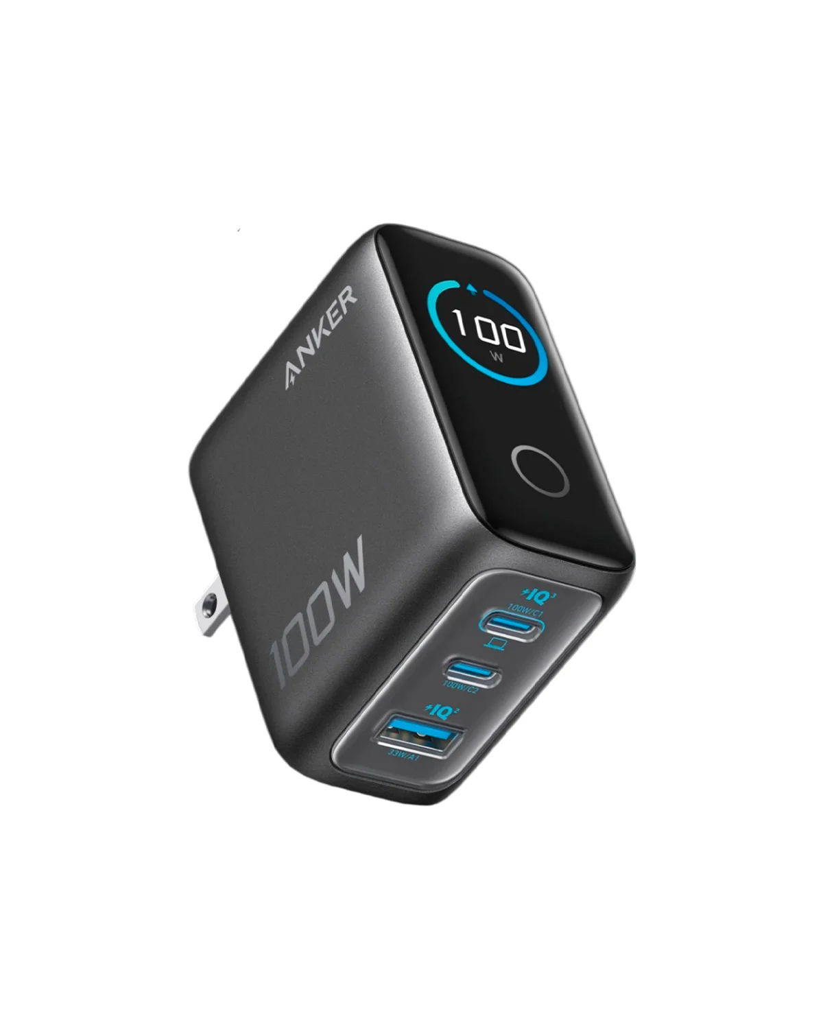 Zaryadlovchi adapter Anker Prime 100W 2xUSB-C 1xUSB-A LED displeyli — Anker