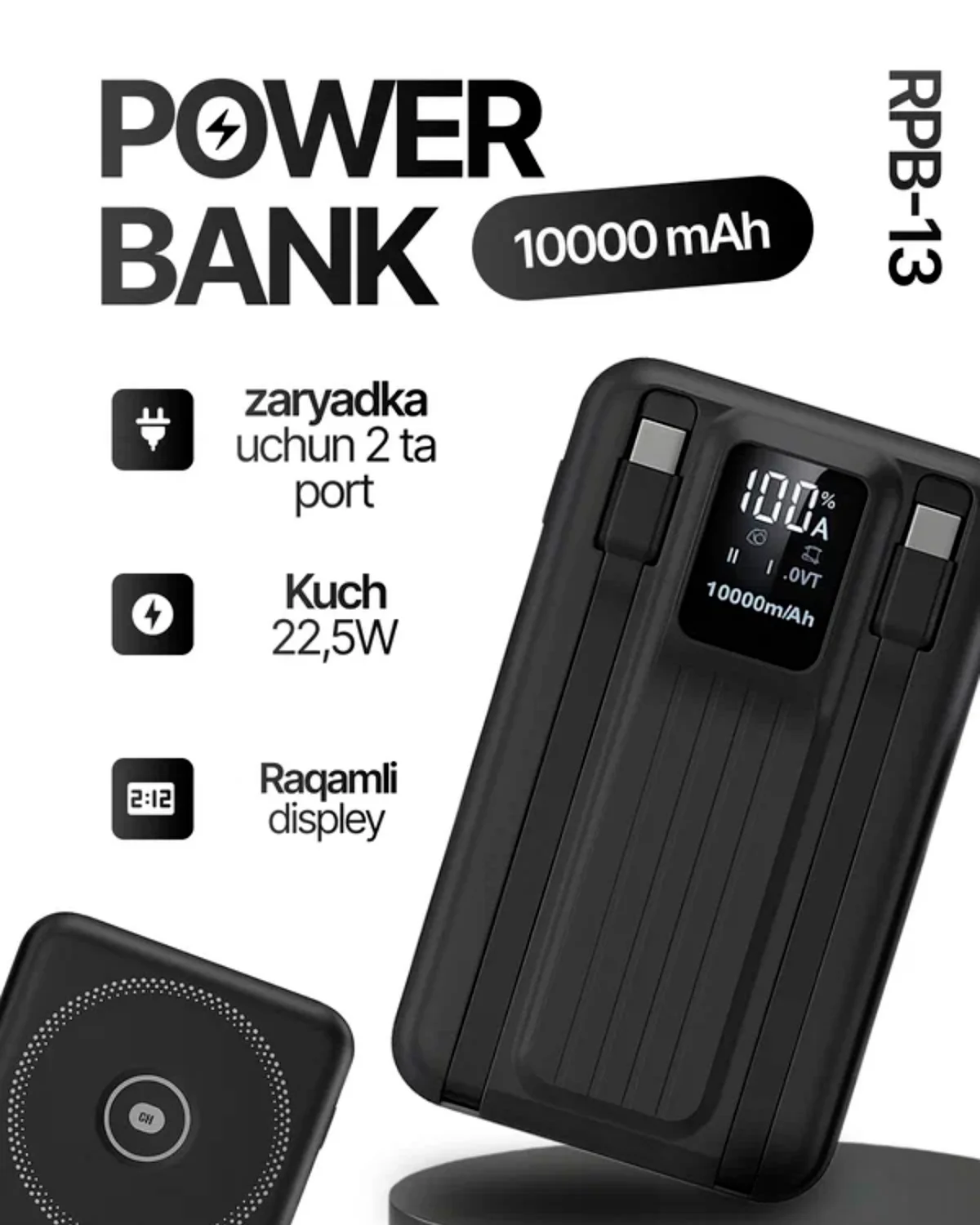 PowerBank REEX RPB-13 10000mAh Wireless — 2/4