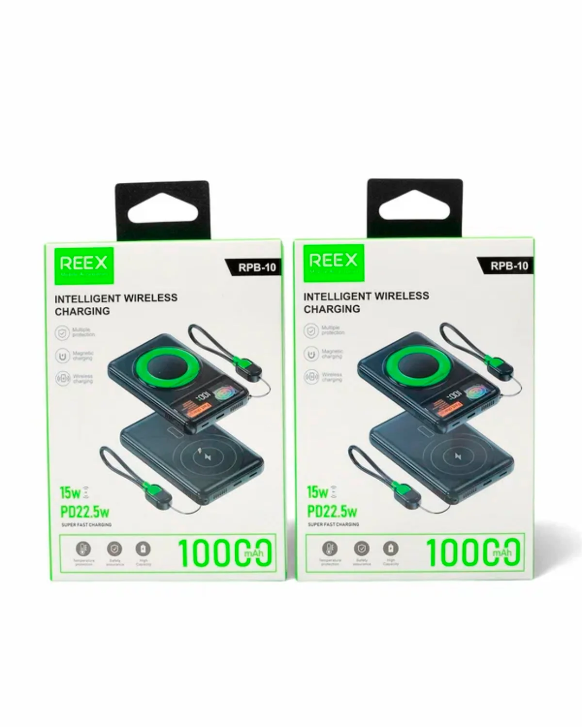 Power Bank with Built-in Cable (10000 mAh) REEX RPB-10 — Intelligent Wireless Charging — 3/3