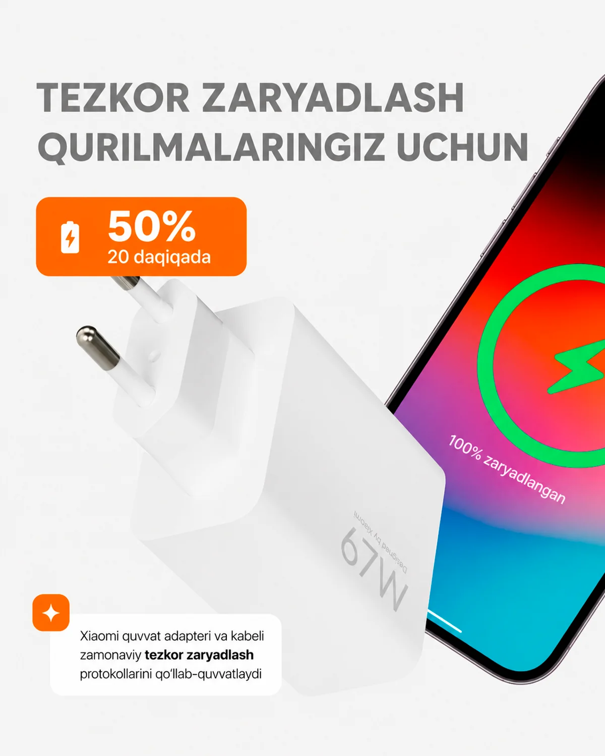 Xiaomi Quvvatlagich HyperCharge Combo (67W / 33W, Type-A) — 4/7
