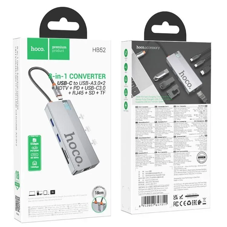 Kardrider HOCO HB52 USB / Type-C — SD va TF xotira karta o‘qigich — 2/2