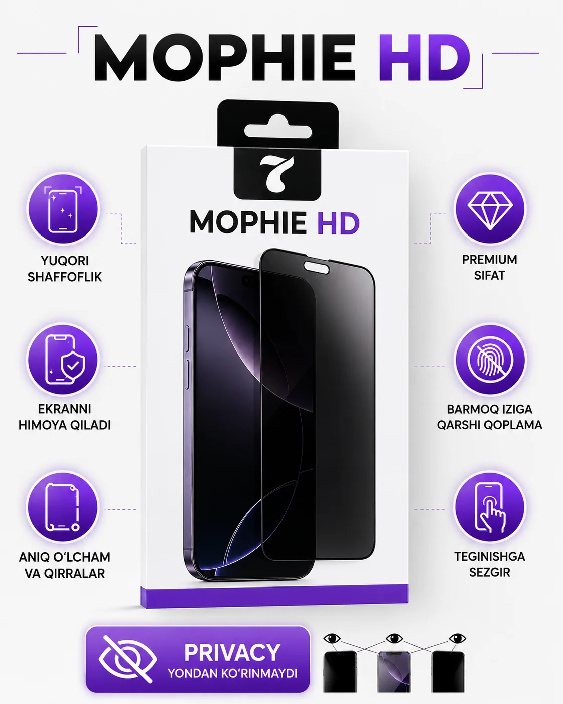 iPhone Steklo Tanirofka, 16 Pro/Pro Max, 17 Pro/Pro Max — 7 MILLIARD