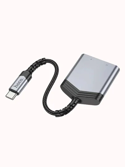 HOCO LS39 Type-C → 3,5 mm perexadnik, ovoz, mikrofon va zaryadlash bir vaqtda — 2/6