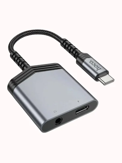 HOCO LS39 Type-C → 3,5 mm perexadnik, ovoz, mikrofon va zaryadlash bir vaqtda — 4/6