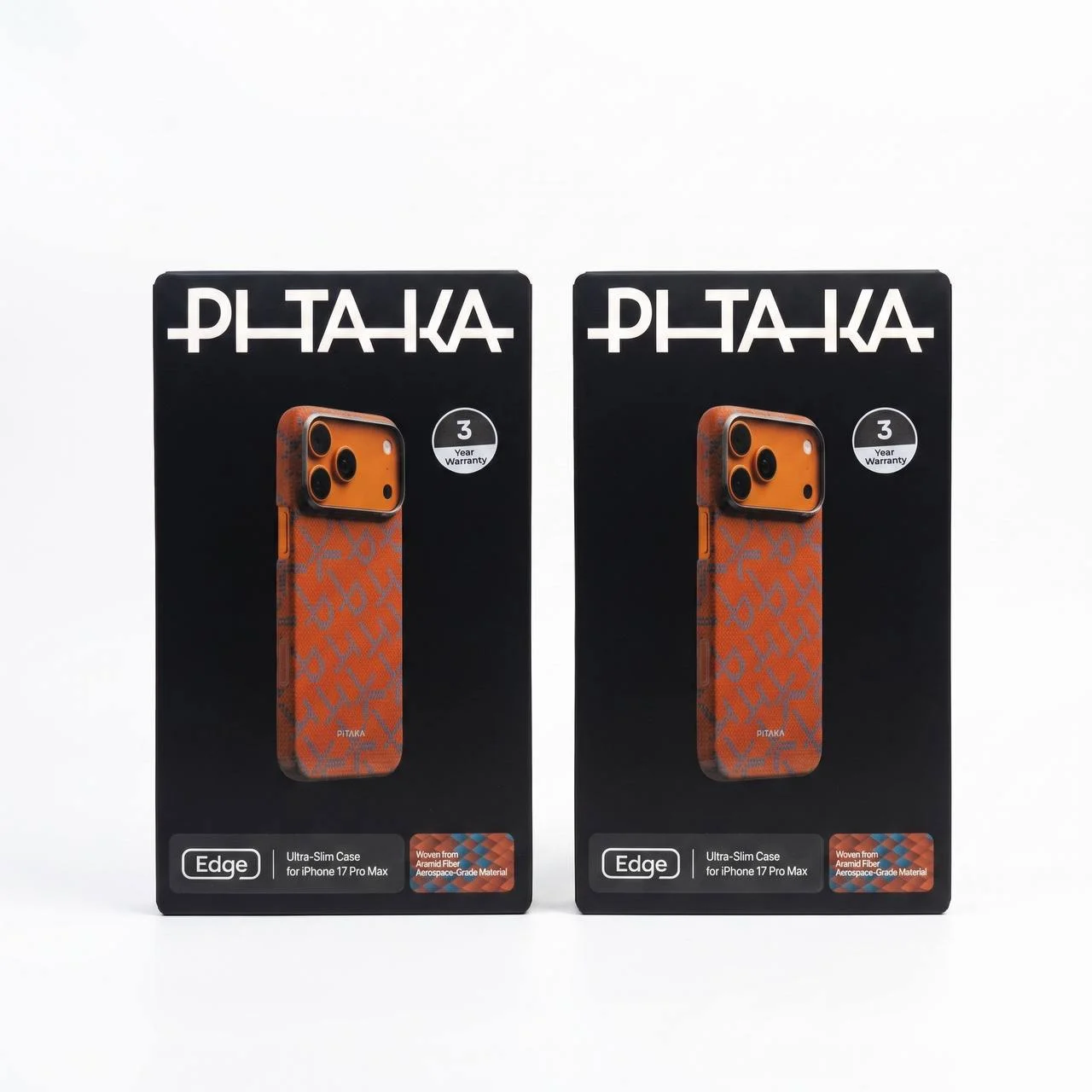 PITAKA Ultra Slim KI1703PTKP iPhone 17 Pro Max Blue Orange MagSafe Aramid Fiber — Pitaka