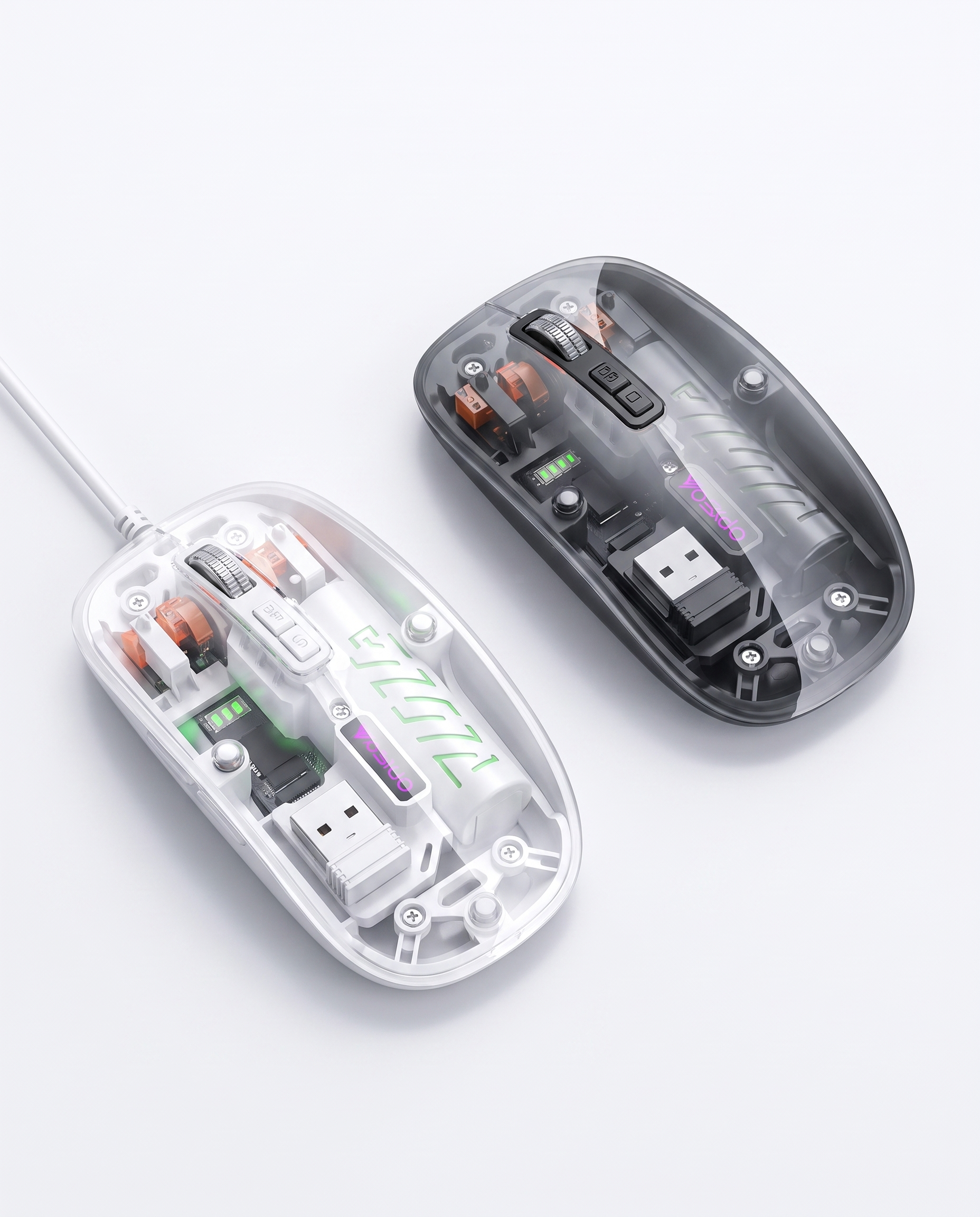 Simsiz sichqoncha Yesido KB29 2.4G va Bluetooth, shaffof dizayn — Yesido