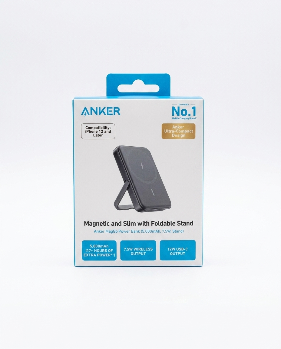 Powerbank ANKER MagGo 5000mAh — simsiz magnitli tashqi batareya — Anker