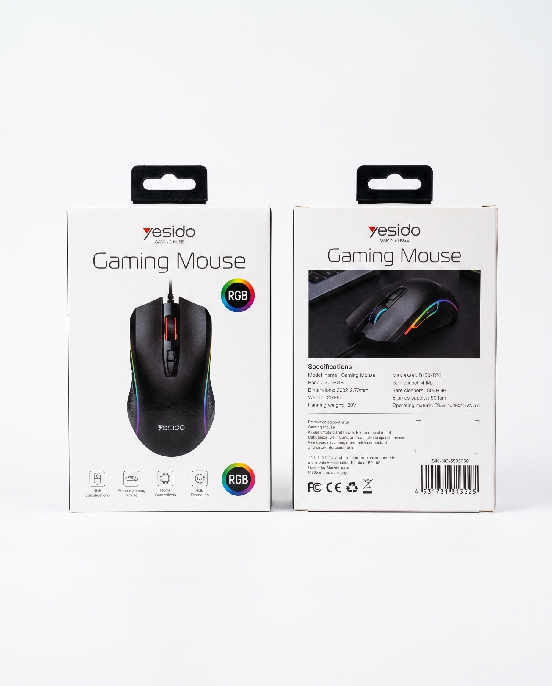 O‘yin sichqonchasi Yesido KB32 7200 DPI RGB yoritgichli simli — 2/2