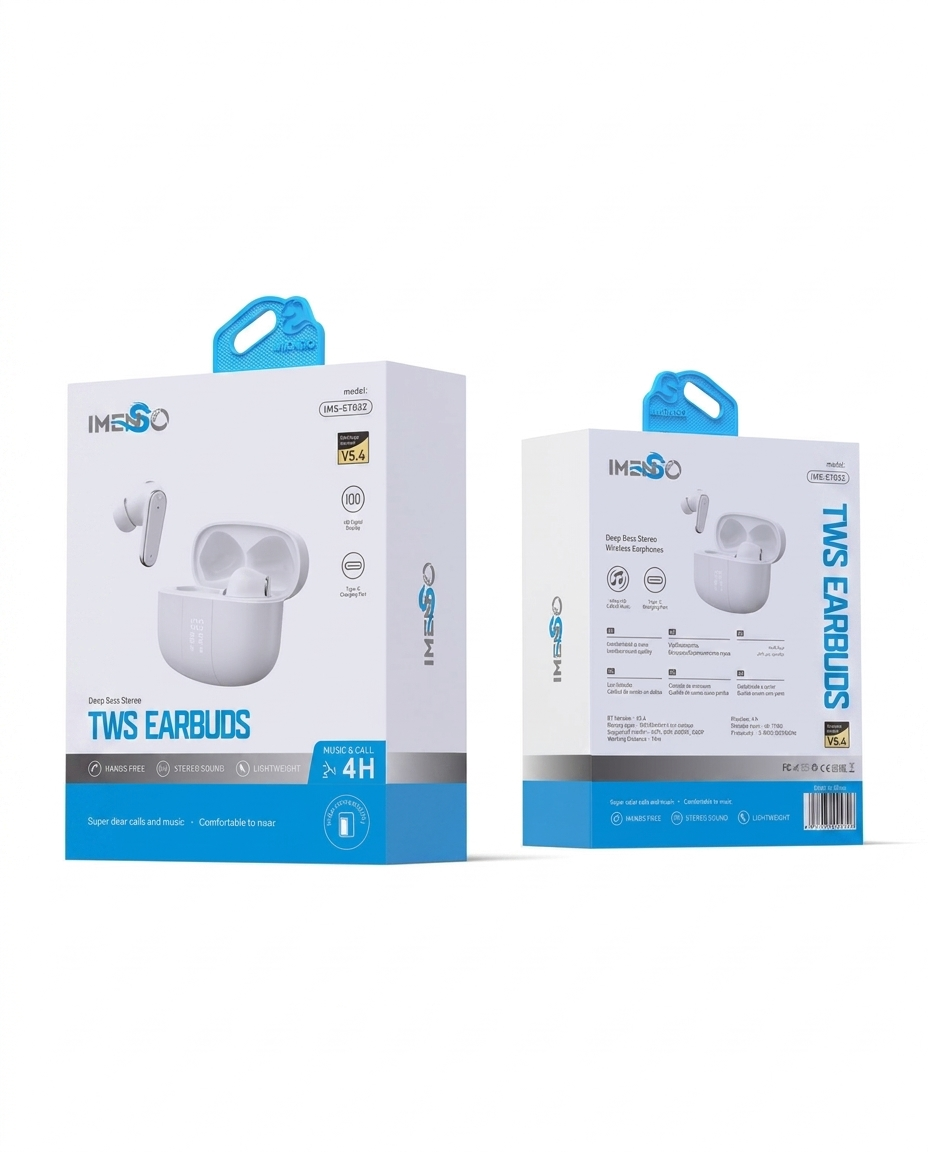 Simsiz quloqchin Imenso IMS-ET032 Bluetooth 5.4 TWS qora — Imenso — AirBuds