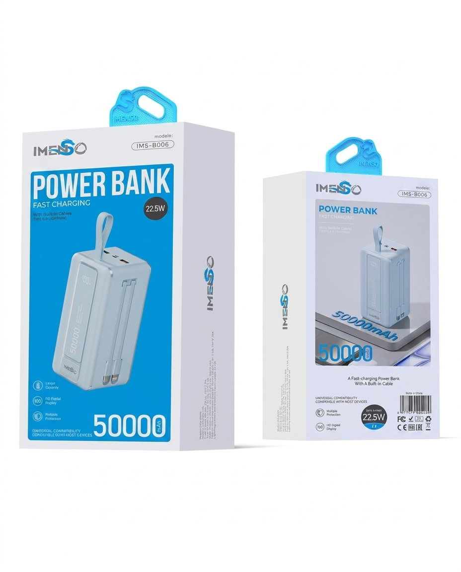 Powerbank IMS B006 50000mAh — 22.5W tez quvvatlovchi tashqi batareya — 2/2