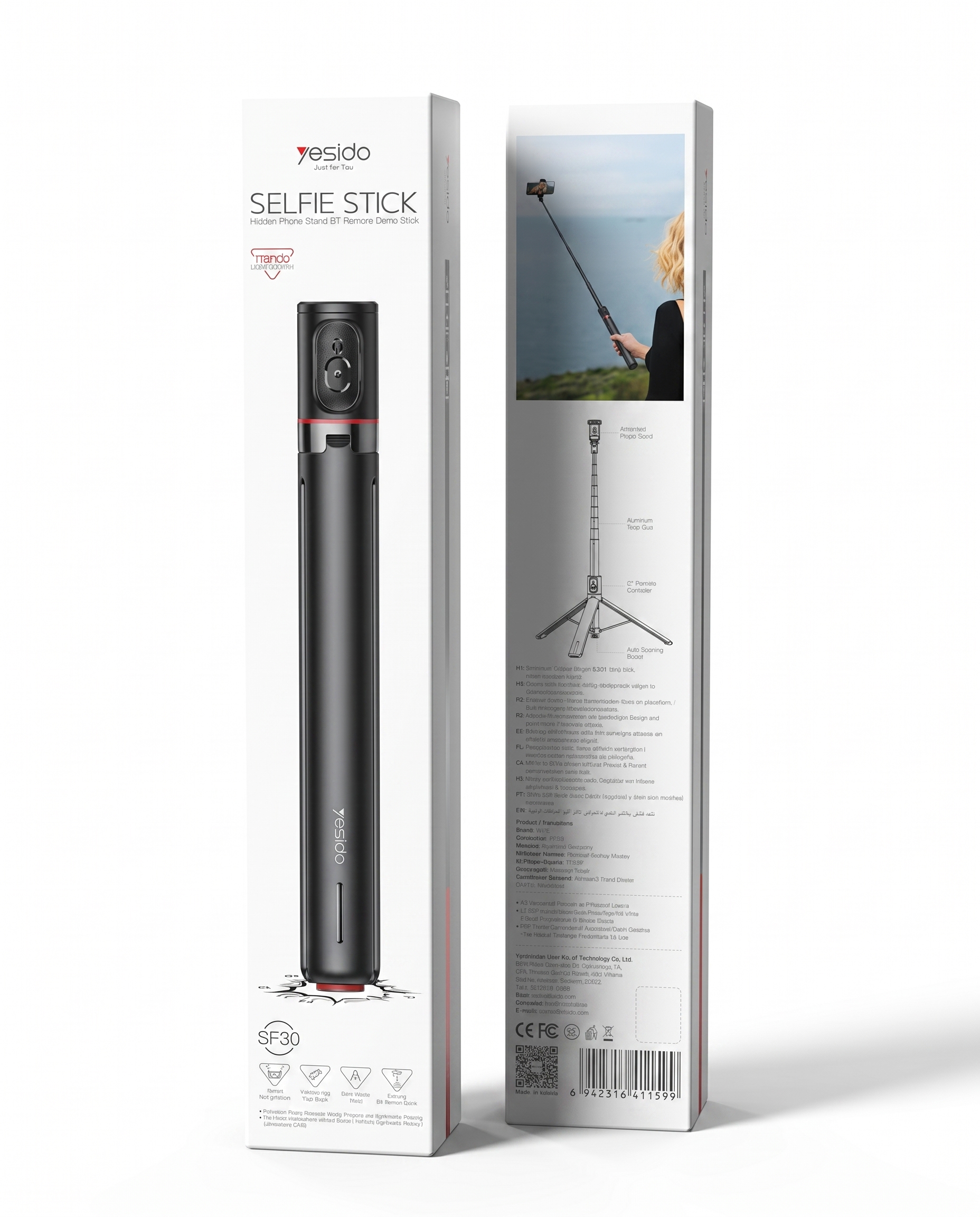 Selfi tayoq Yesido SF30 1.7 m Bluetooth tripod — 2/2