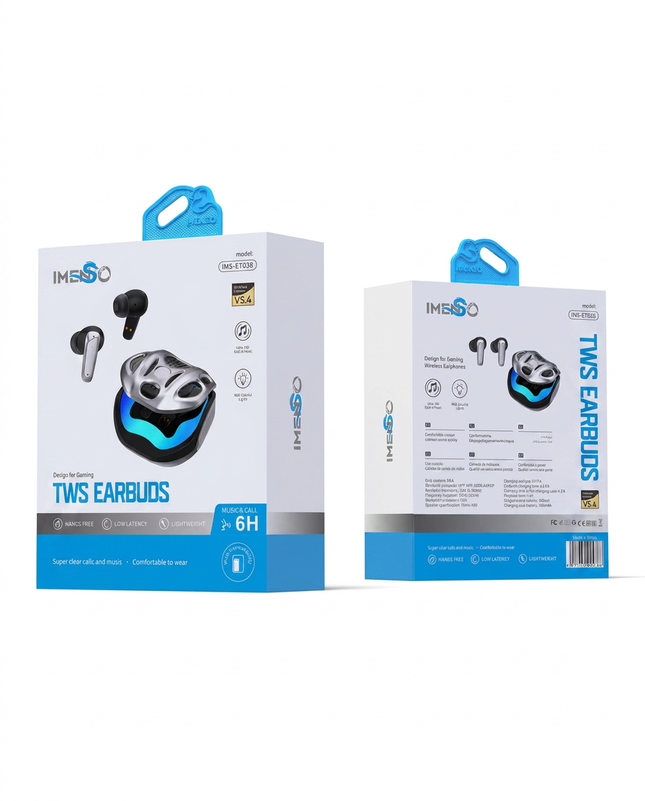 Simsiz quloqchin Imenso IMS-ET038 Bluetooth 5.4 RGB zaryadlash g'ilofi bilan — Imenso — AirBuds